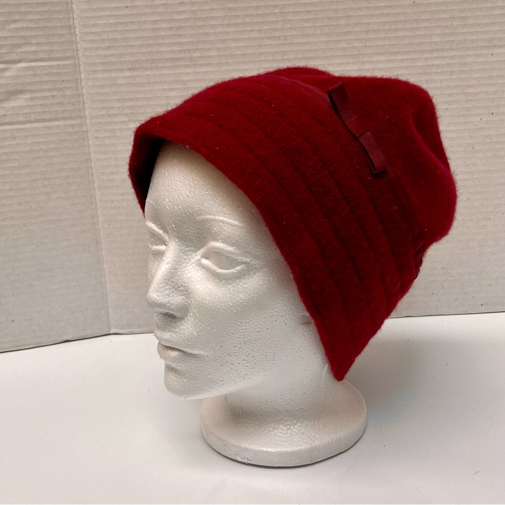 Cole Haan Cashmere Hat, Burgundy, S / M